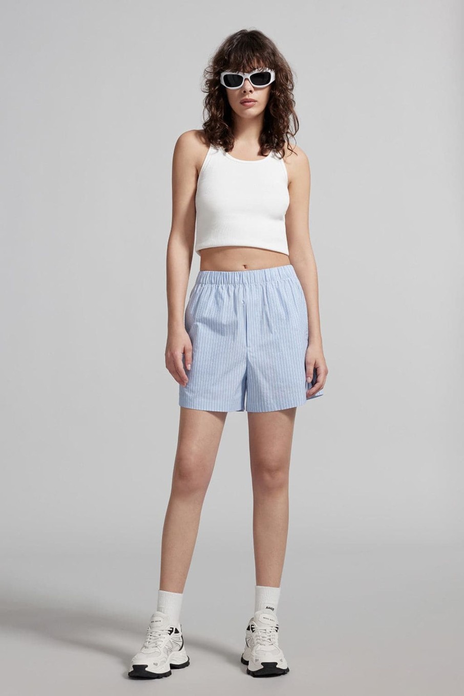 MISS SIXTY Shorts | Blue And White Striped Denim Shorts Blue/White