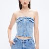 MISS SIXTY Tops | Sexy Cargo Style Denim Tube Top Grey Blue