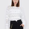 MISS SIXTY Sweaters | Bright Silk Hollow Wool Knitted Shirt White