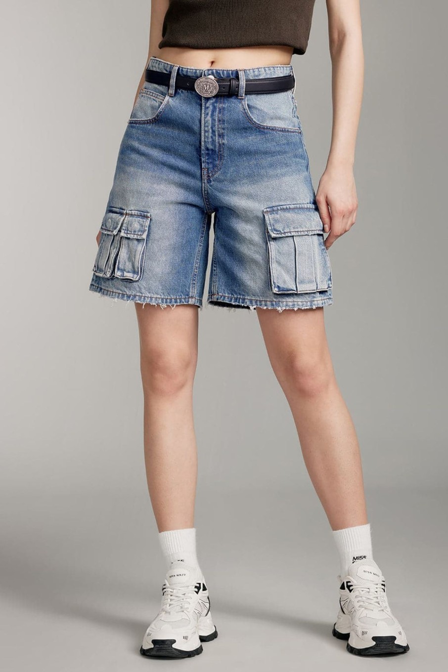 MISS SIXTY Shorts | Vintage Cargo Style Denim Shorts Middle Blue