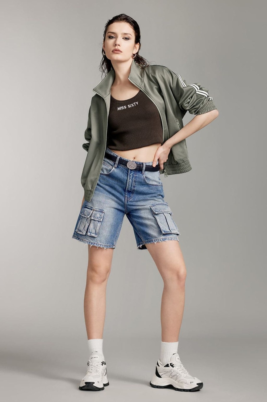 MISS SIXTY Shorts | Vintage Cargo Style Denim Shorts Middle Blue