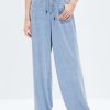 MISS SIXTY Straight | Elasticated Waist Sheer Drap Tencel Jeans Light Blue