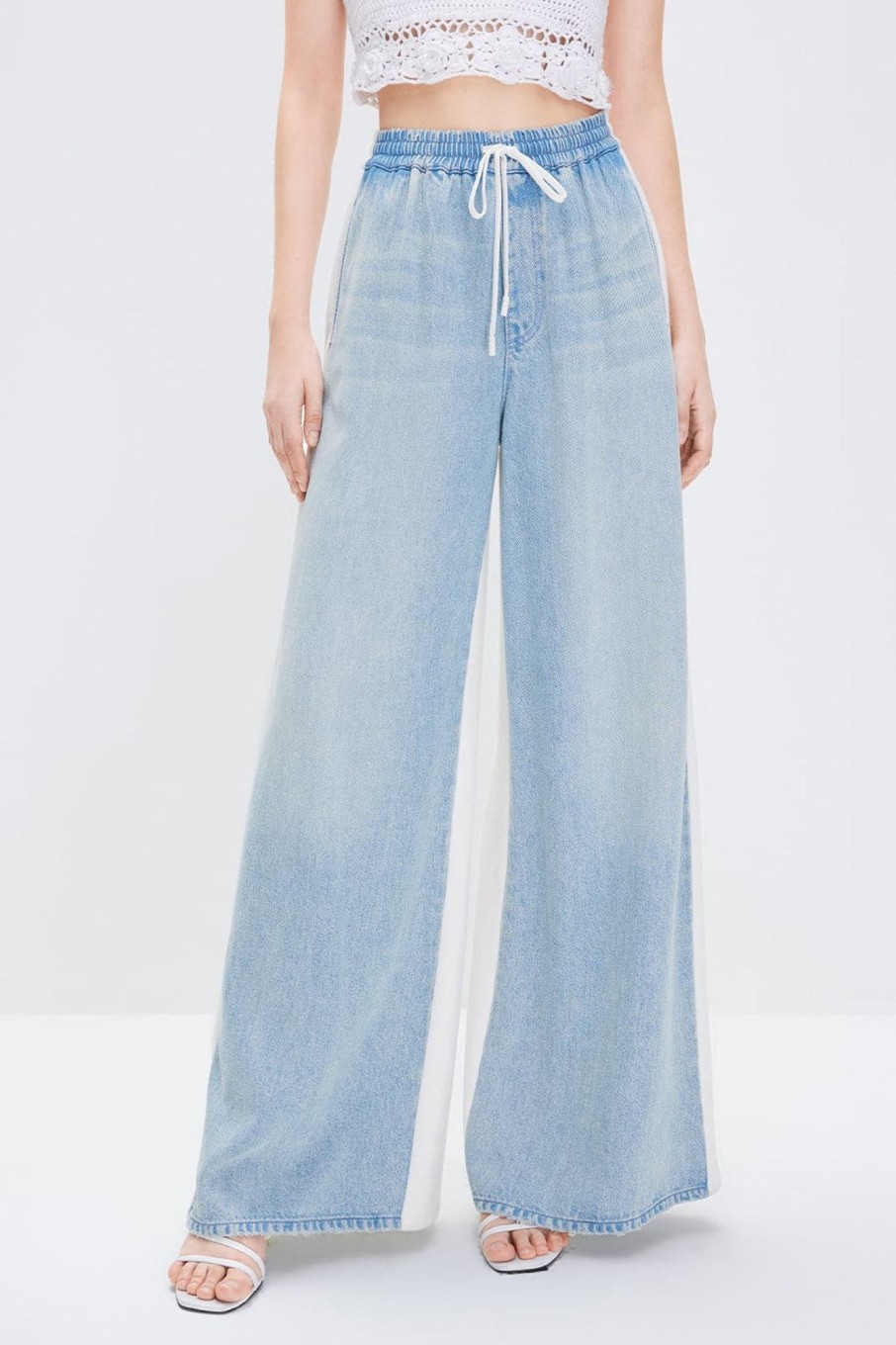 MISS SIXTY Wide Leg | Baggy Draped Wide-Leg Jeans With Tencel Light Blue