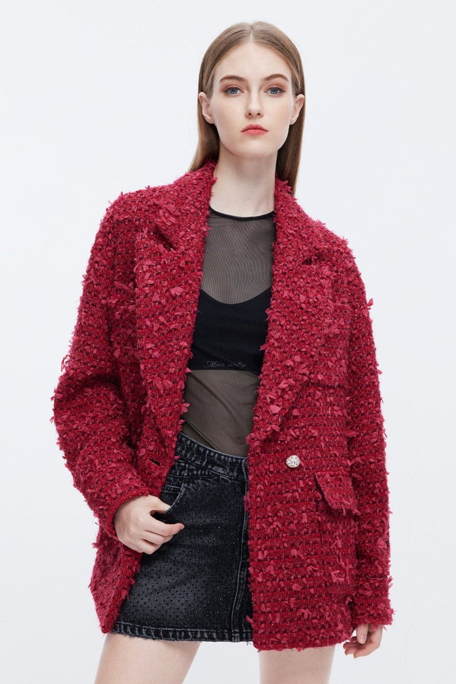 MISS SIXTY Jackets & Outerwears | Red Woolen Blazer Bright Red