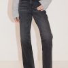 MISS SIXTY Straight | Dark Washed Straight Fit Jeans With Crystals Black Fog