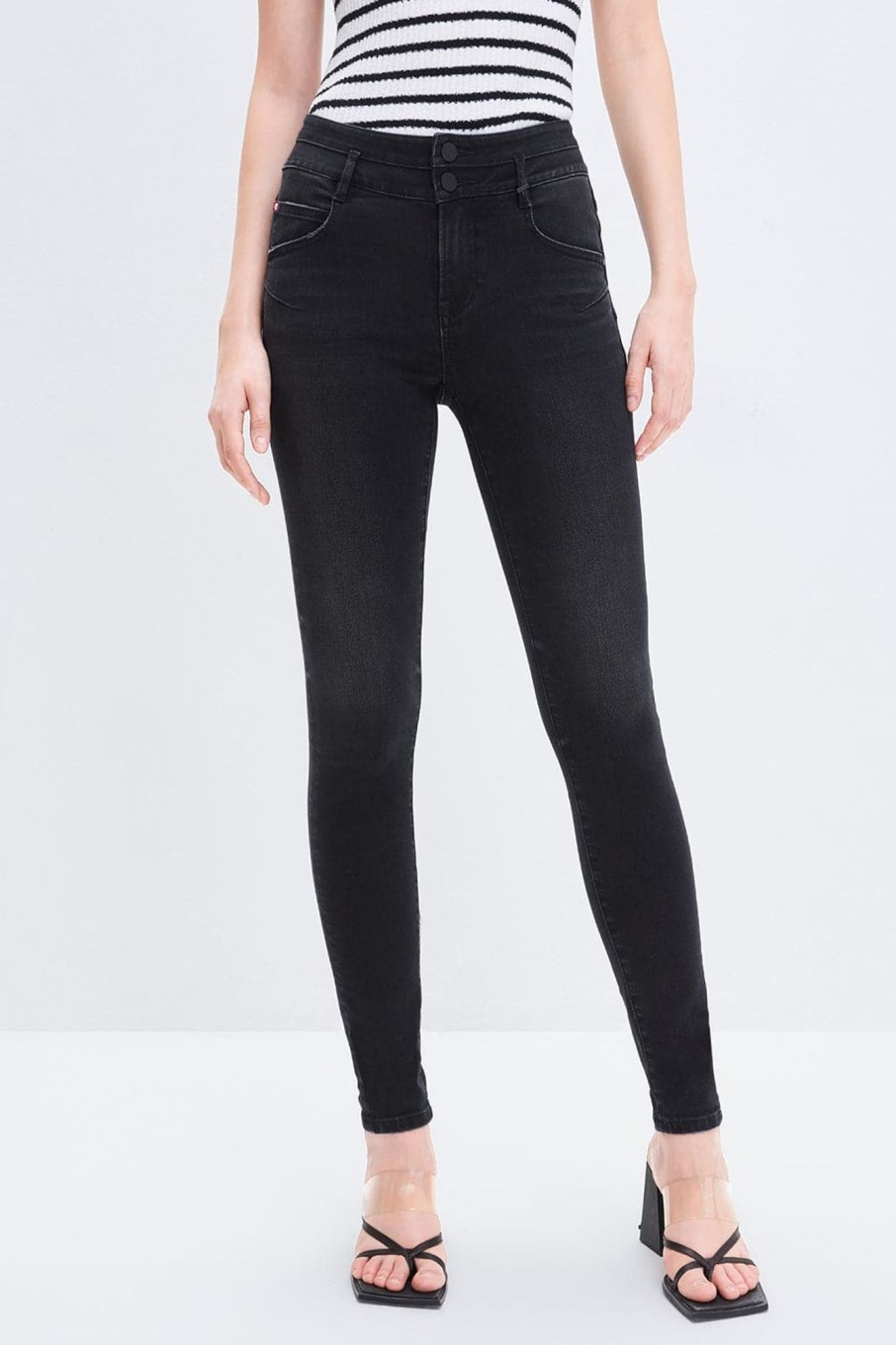 MISS SIXTY Push Up | Black Stretchy Skinny Jeans With Modal Cotton Blend Black Fog