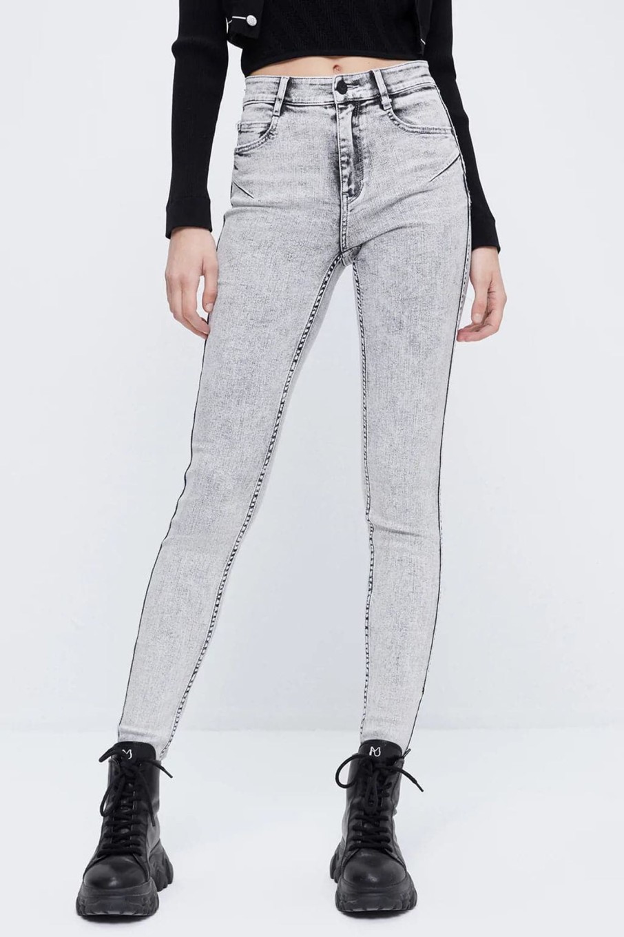 MISS SIXTY Push Up | Stretch Skinny Fit Jeans Light Grey