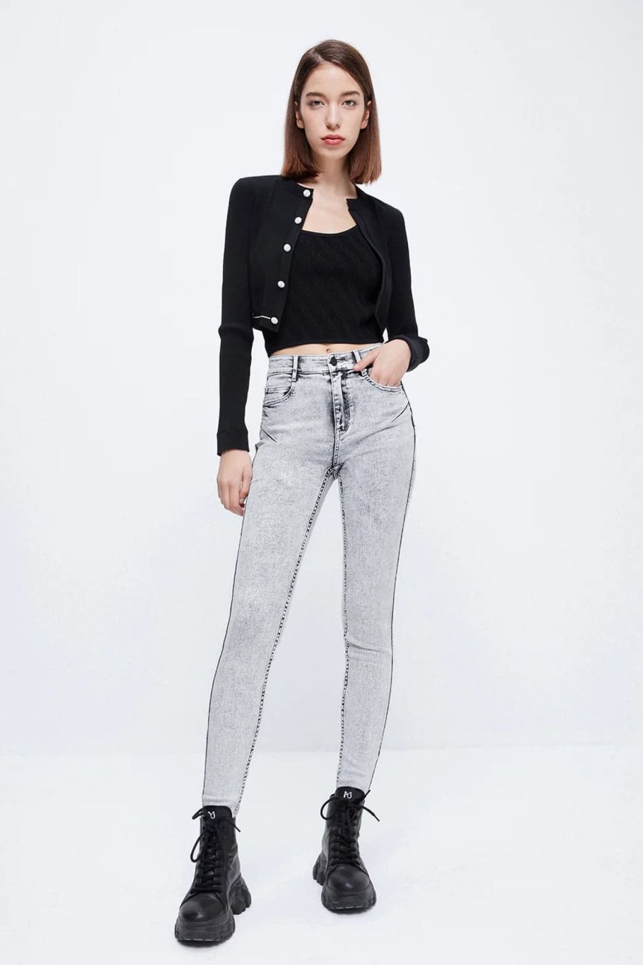 MISS SIXTY Push Up | Stretch Skinny Fit Jeans Light Grey