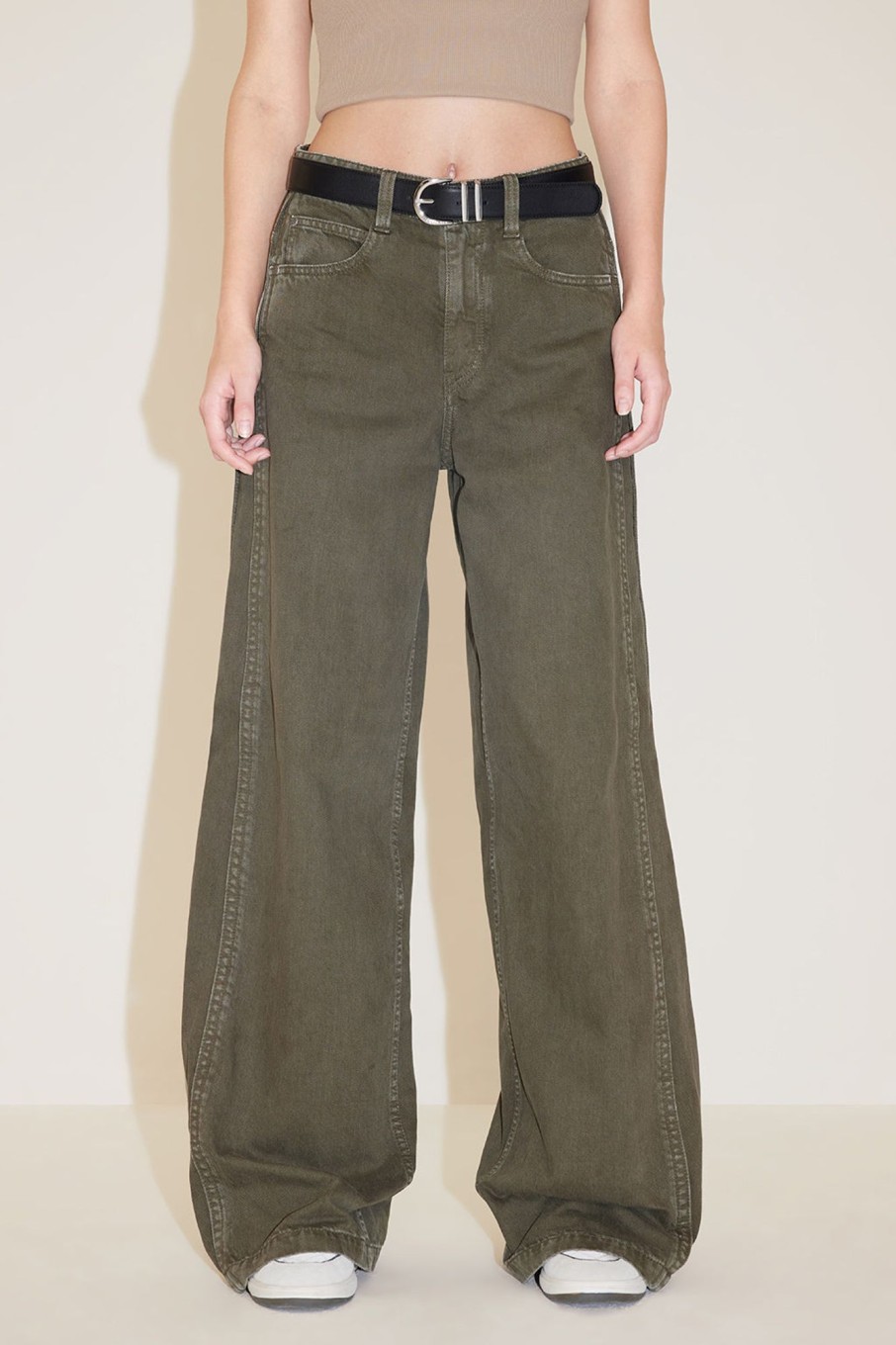 MISS SIXTY Wide Leg | Vintage Gray And Green Cargo Wide Leg Jeans Green Grey