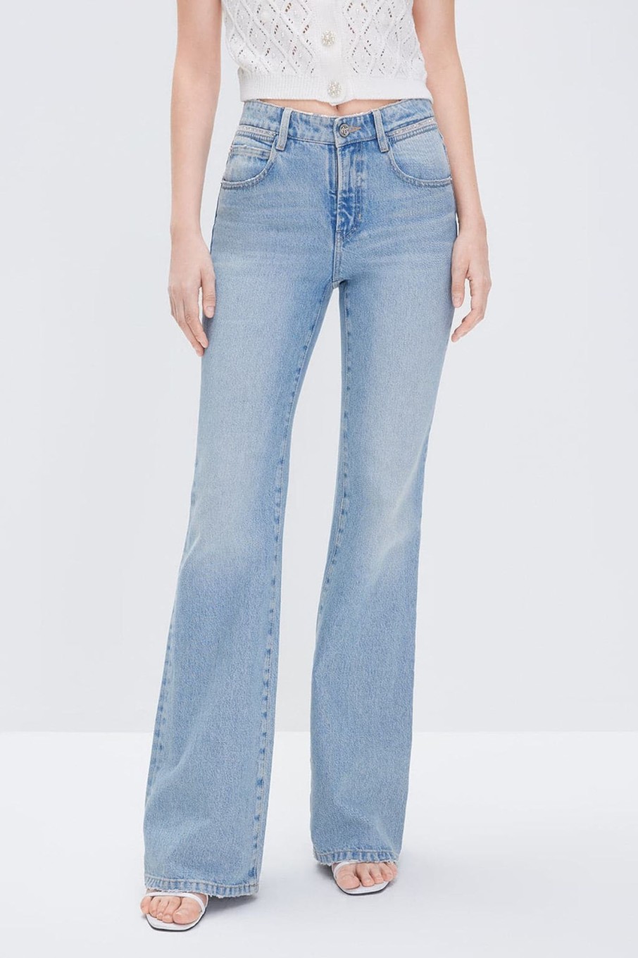 MISS SIXTY Flare | Flared Jeans With Beaded Embellishment Light Blue