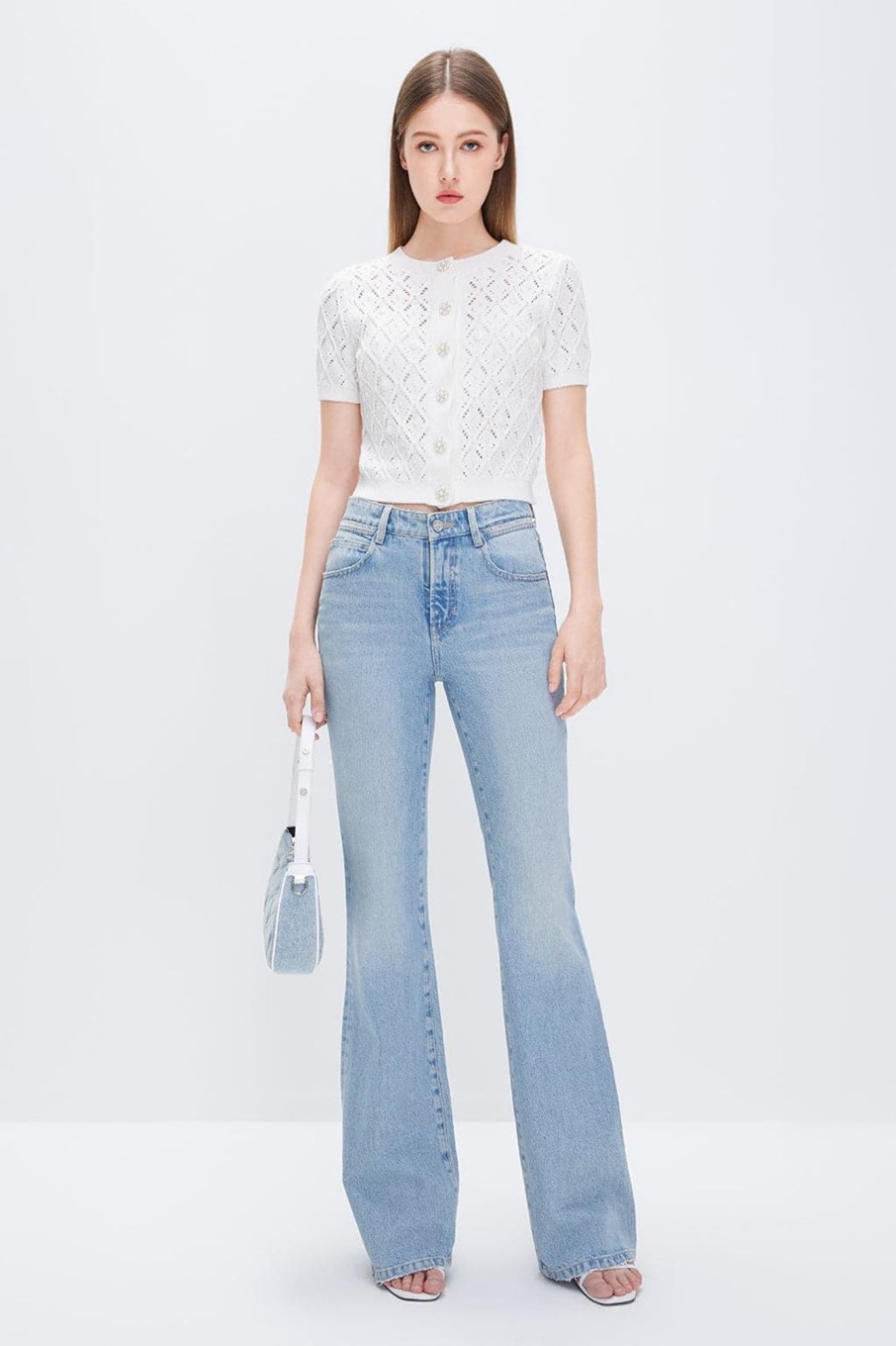 MISS SIXTY Flare | Flared Jeans With Beaded Embellishment Light Blue