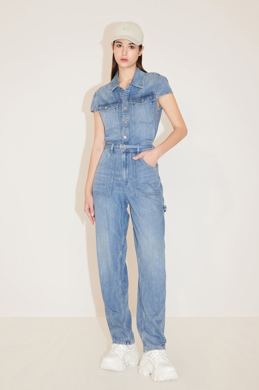 MISS SIXTY Pants & Jumpsuits | Acetate Denim Jumpsuit Light Blue