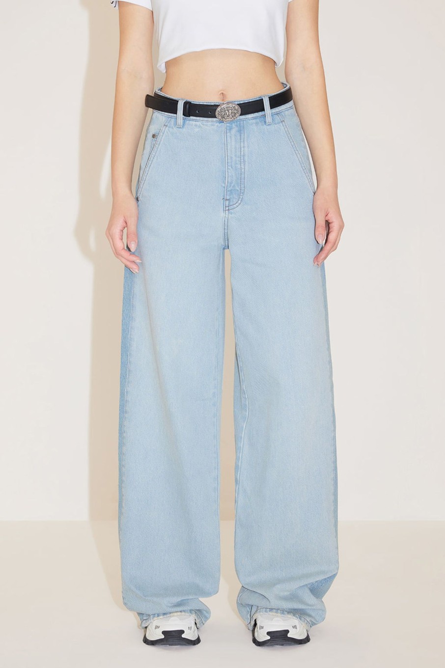 MISS SIXTY Wide Leg | Relaxed Colour Block Wide-Leg Jeans Light Blue