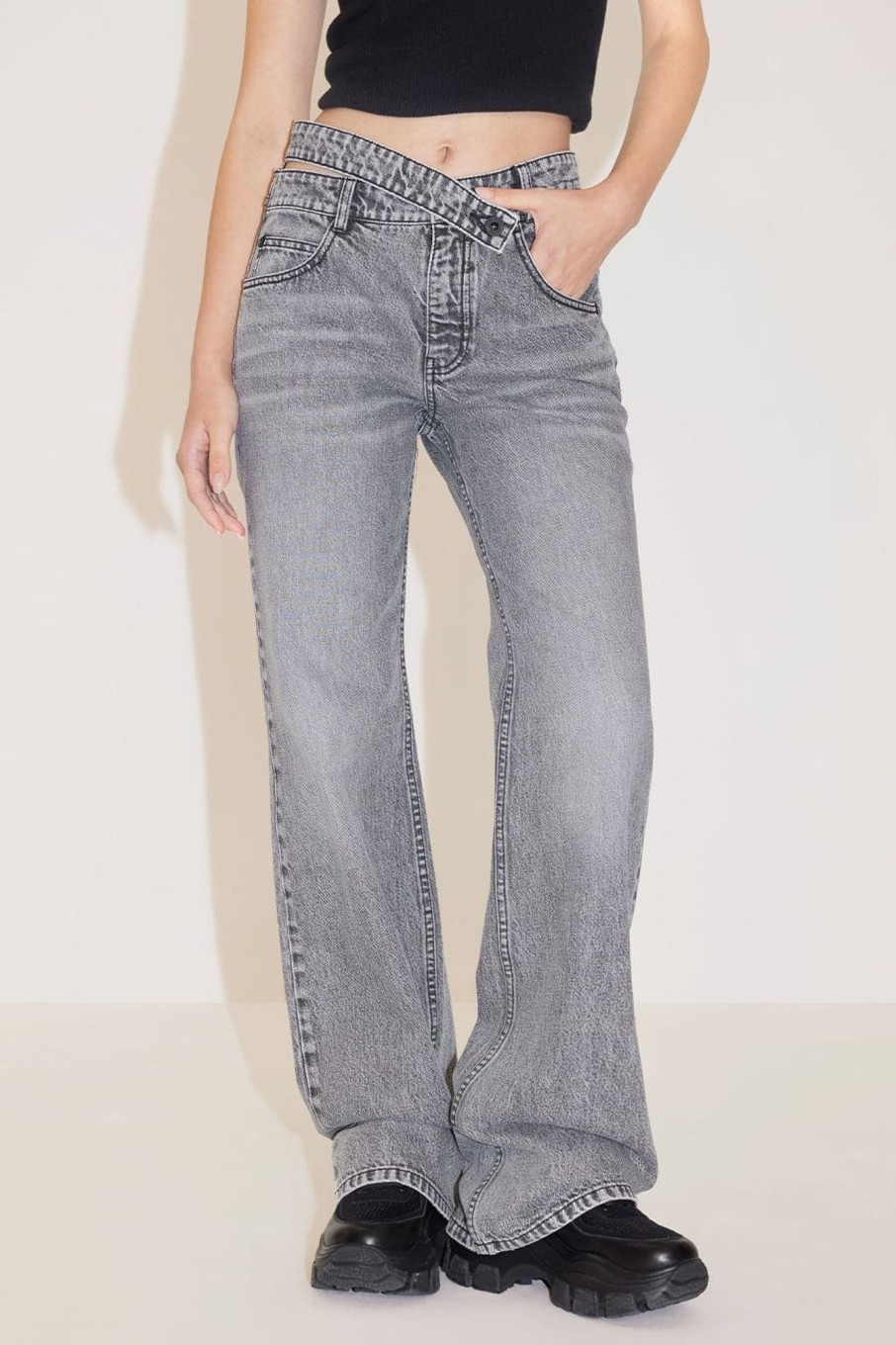 MISS SIXTY Flare | Sexy Hollow Waist Flared Jeans Black Fog