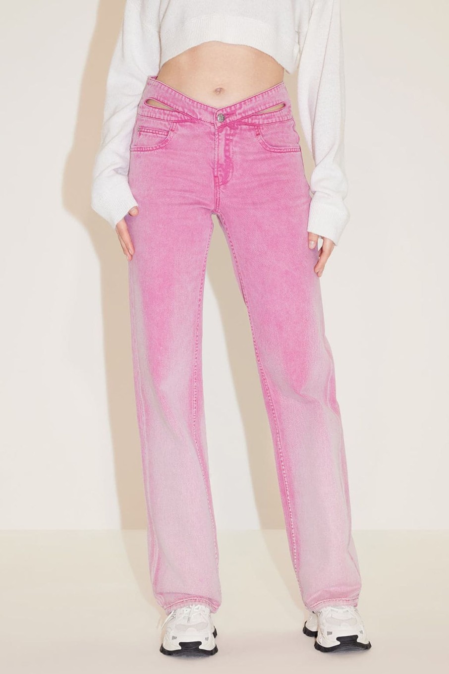 MISS SIXTY Straight | Butterfly Shape Waist Pink Gradient Straight Fit Jeans Multicolour