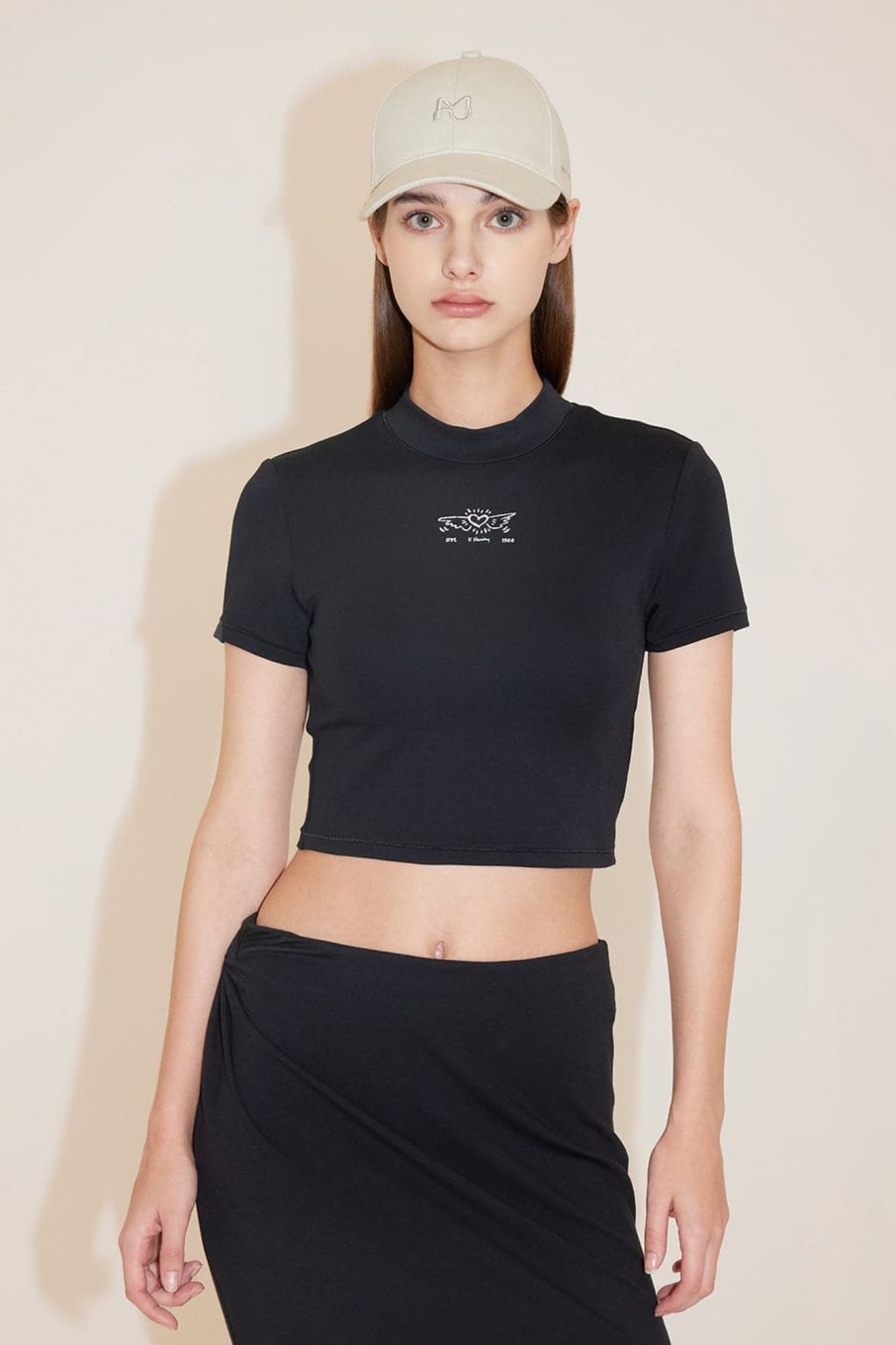 MISS SIXTY Spring-Summer | Miss Sixty X Keith Haring Capsule Collection Cropped T-Shirt With Printed Logo