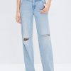 MISS SIXTY Straight | V-Shape Waist Silk Blend Denim Jeans Middle Blue