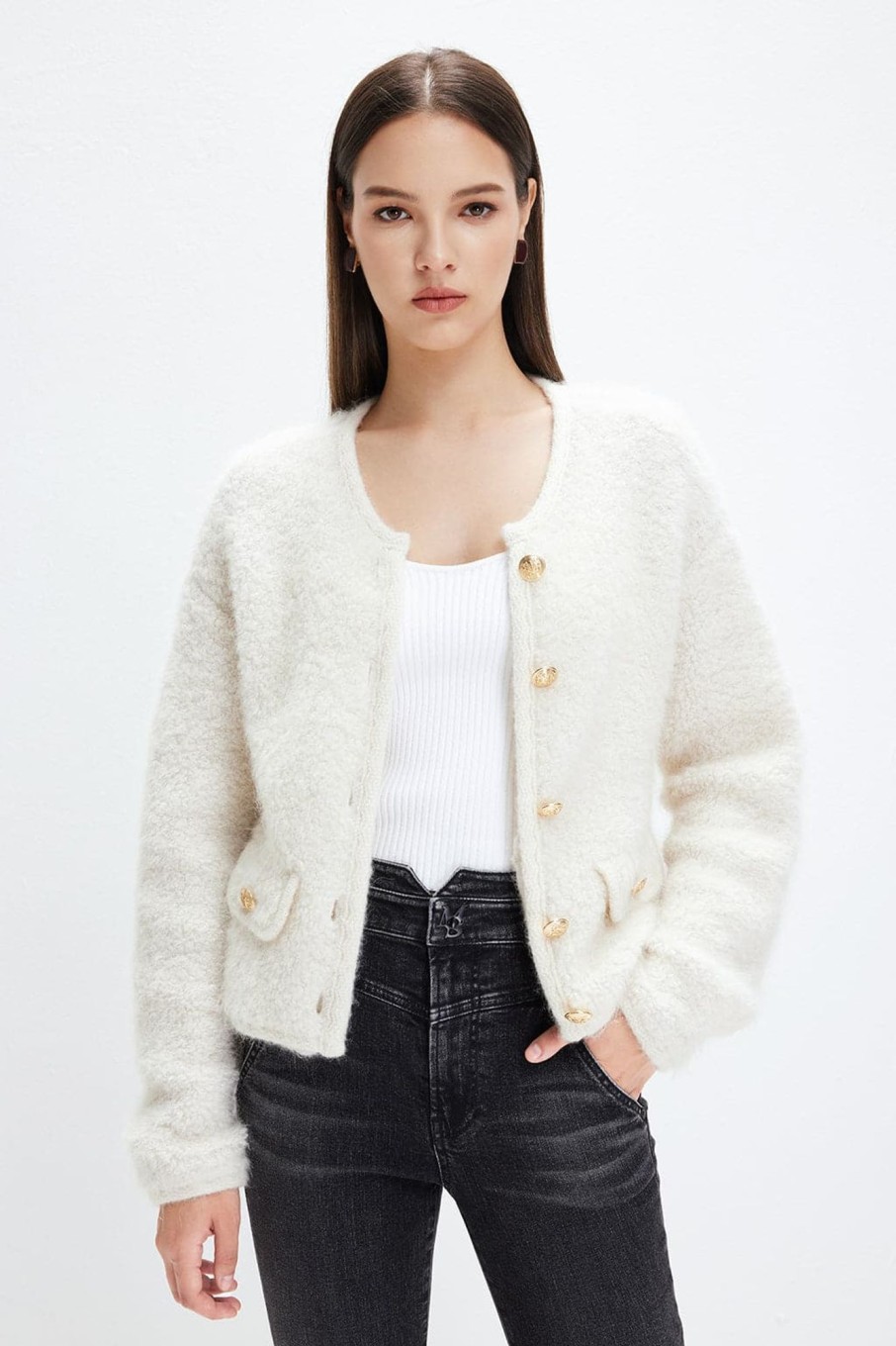 MISS SIXTY Sweaters | Elegance Woolen Knit Jacket