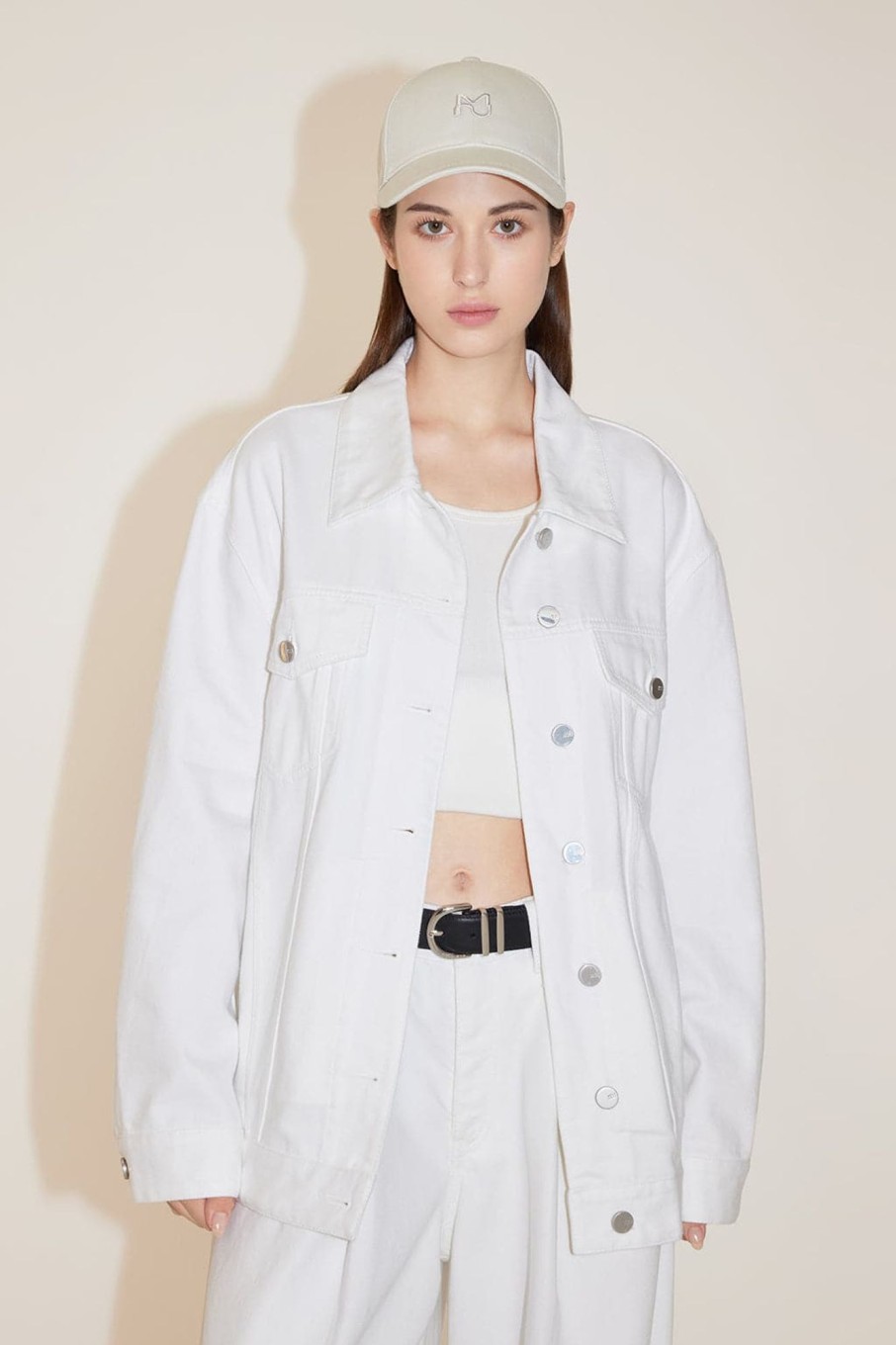 MISS SIXTY Spring-Summer | Miss Sixty X Keith Haring Capsule Collection White Denim Jacket With Printed Bright White