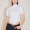 MISS SIXTY Tops | Round Mock Turtleneck Slim Fit T-Shirt