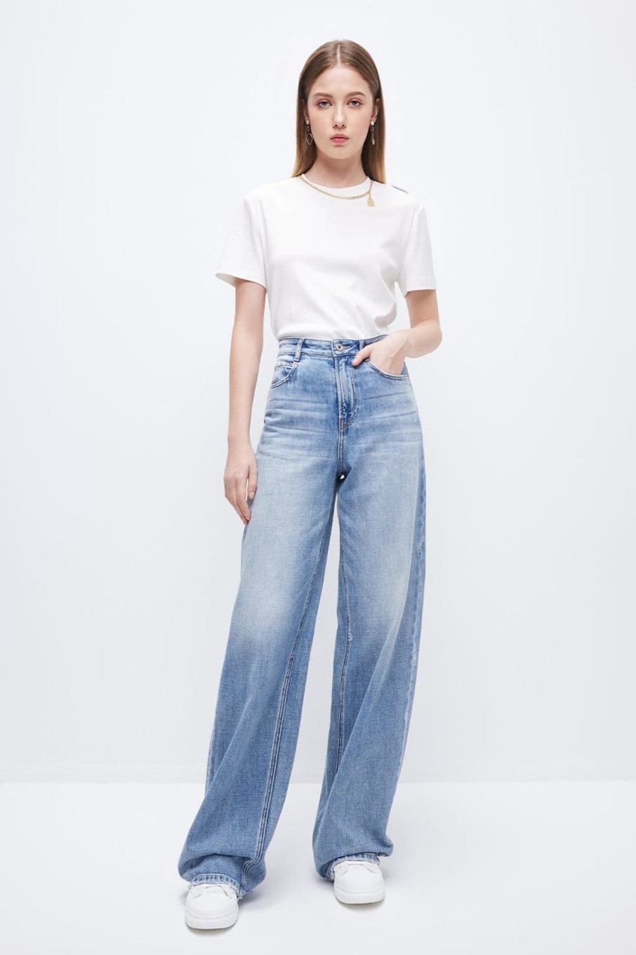 MISS SIXTY Wide Leg | High Waist Baggy Jeans Middle Blue