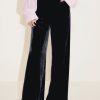 MISS SIXTY Pants & Jumpsuits | High Waist Velvet Wide Leg Pants With Buckle Black