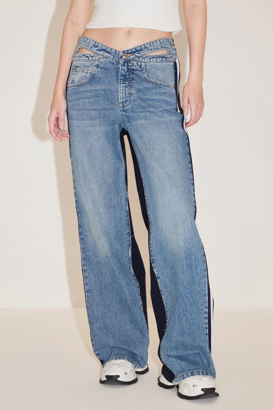 MISS SIXTY Straight | Stylish Jeans With Front And Back Patchwork Middle Blue