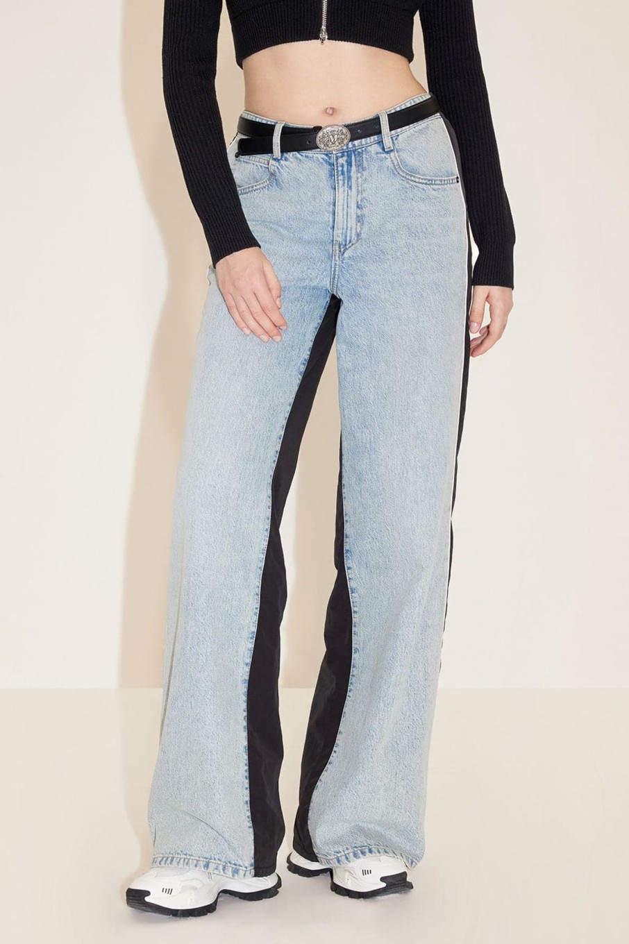 MISS SIXTY Wide Leg | Wide Leg Jeans With Patchwork Middle Blue