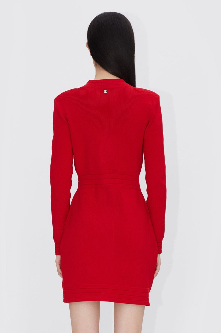 MISS SIXTY Dresses | Forbidden City Culture Development V-Neck Knitted Fitted Red Dress Bright Red