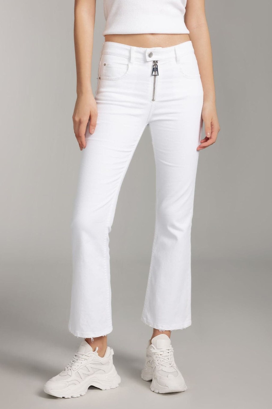 MISS SIXTY Flare | Flared Jeans With Zippers White