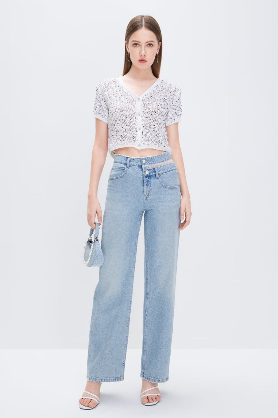 MISS SIXTY Straight | Baggy Stylish Denim Jeans With Acid Wash Light Blue