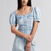 MISS SIXTY Dresses | French Style-Square Neck Denim Dress Light Blue