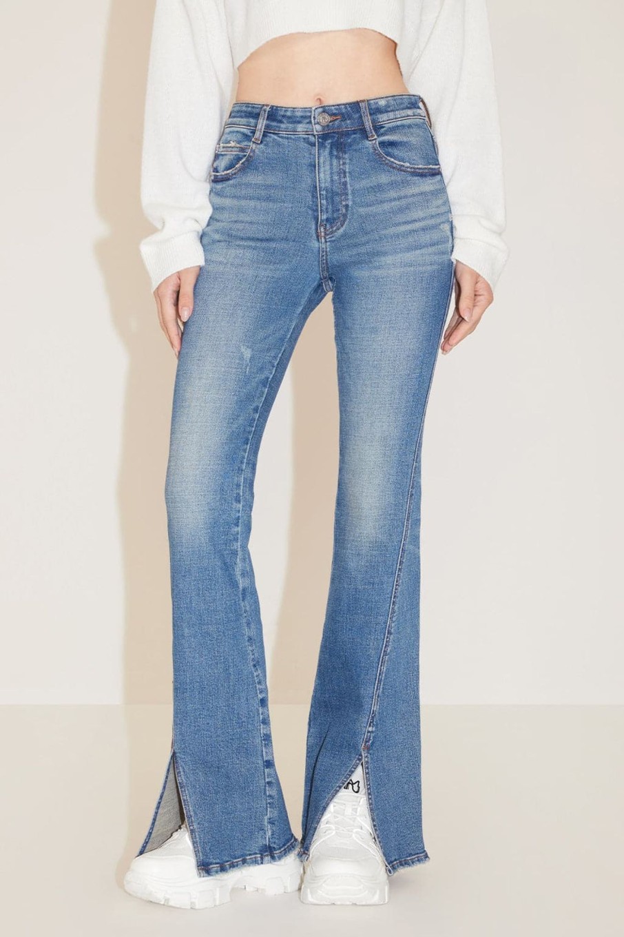 MISS SIXTY Flare | Vintage Ripped Flared Slited Jeans Dark Blue