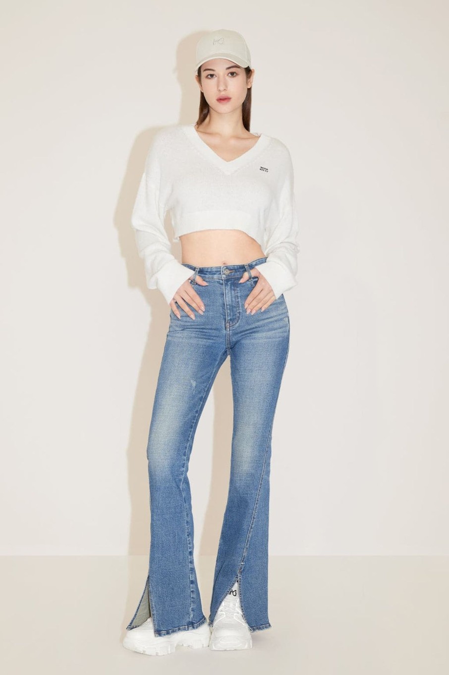 MISS SIXTY Flare | Vintage Ripped Flared Slited Jeans Dark Blue