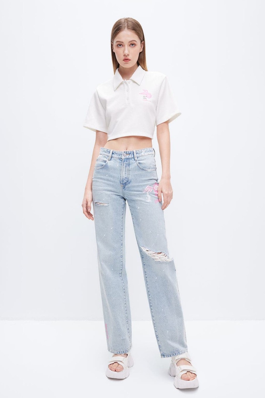 MISS SIXTY Spring-Summer | Miss Sixty X Andre Saraiva Capsule Collection Ripped Jeans Light Blue