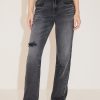 MISS SIXTY Straight | Black And Grey Ripped Straight Fit Jeans Black Fog