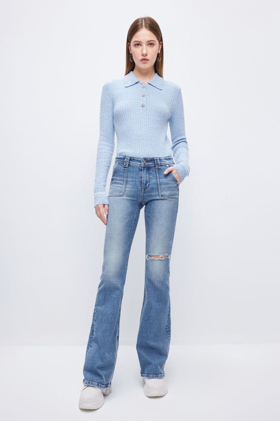 MISS SIXTY Flare | Vintage Slight Flared Jeans Light Blue