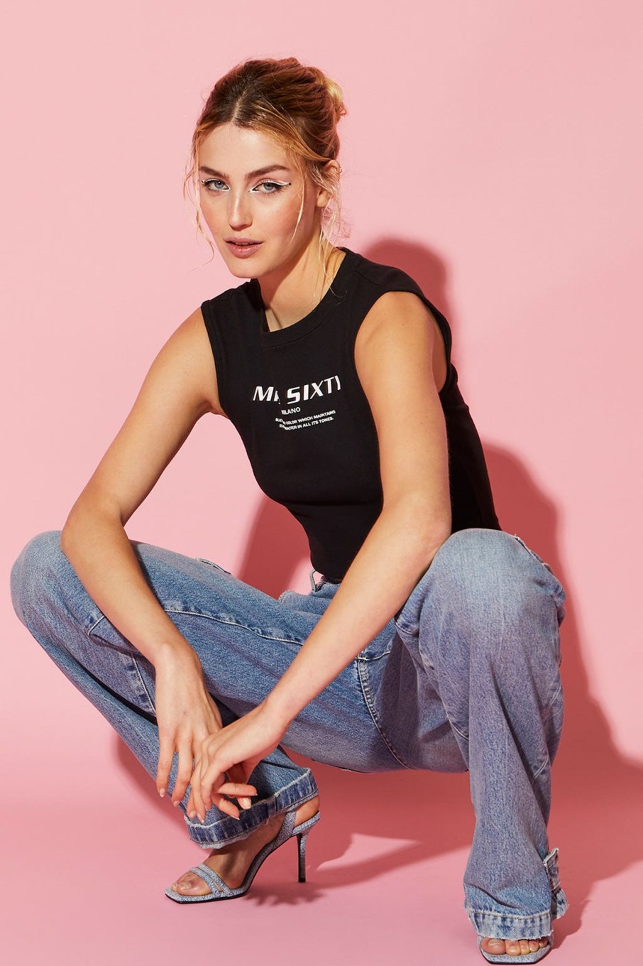 MISS SIXTY Tops | Sleeveless Stretchy Slim Fit T-Shirt