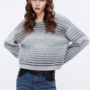 MISS SIXTY Sweaters | Round Neck Slimming Gradient Mohair Knit Sweater Grey