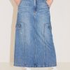 MISS SIXTY Skirts | Vintage Cargo Style Slited Denim Skirt Middle Blue