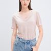 MISS SIXTY Tops | Linen V-Neck T-Shirt