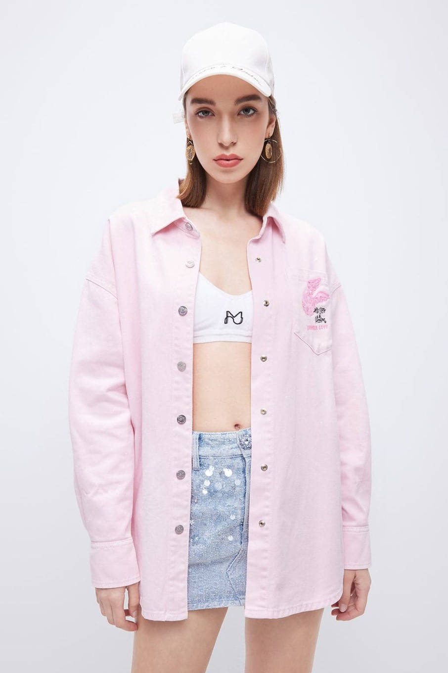 MISS SIXTY Spring-Summer | Miss Sixty X Andre Saraiva Capsule Collection Denim Shirt Sweet Purple