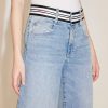 MISS SIXTY Wide Leg | Wide-Leg Flared Jeans With Striped Waistband Middle Blue