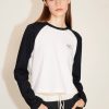 MISS SIXTY Tops | Black And White Contrasting Printed Round Neck Long Sleeved Sweatshirt White/Black