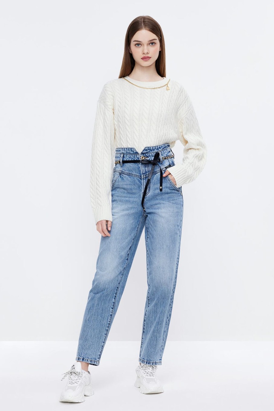 MISS SIXTY Straight | Straight Fit Jeans With Chain Middle Blue