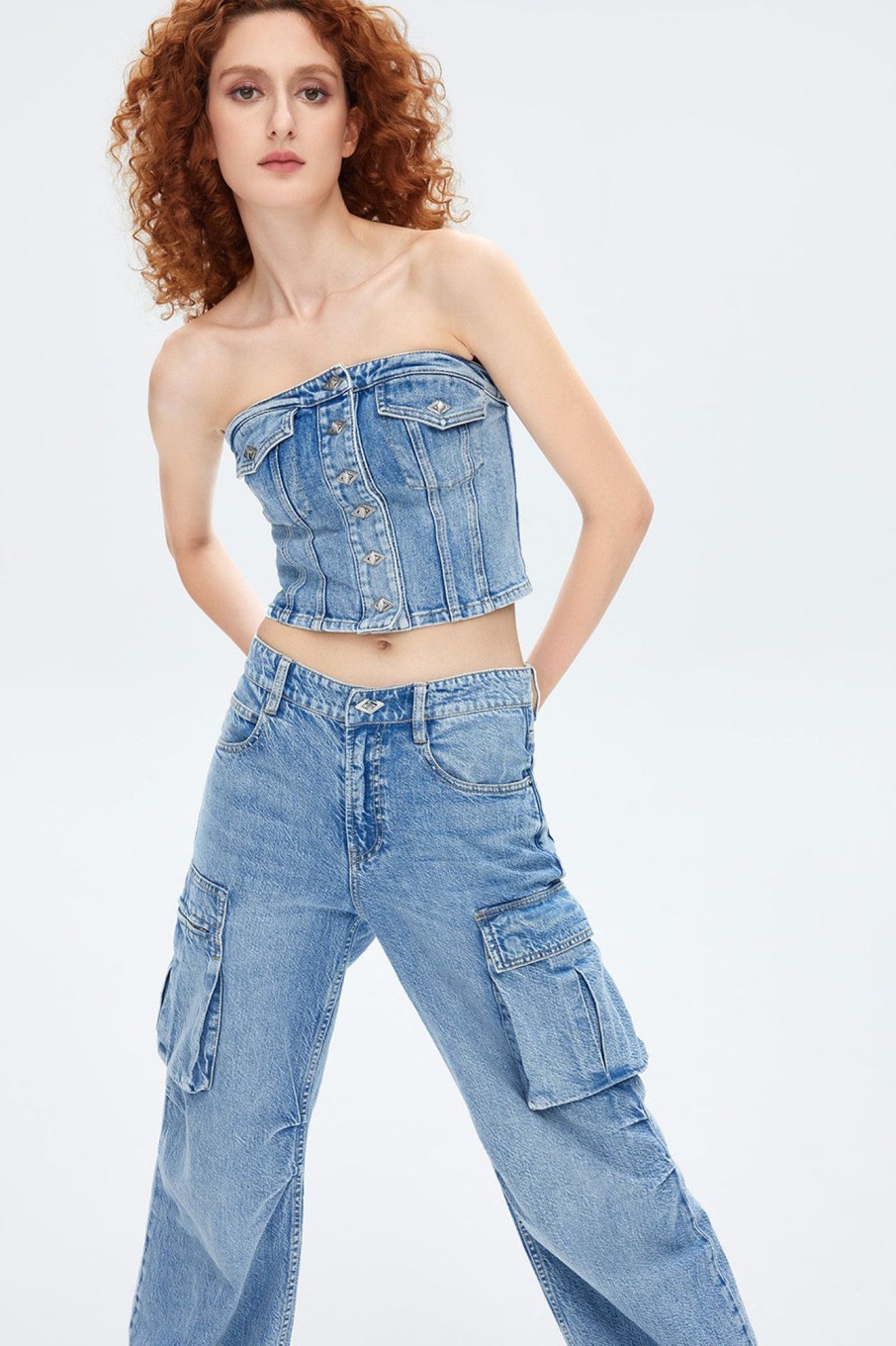 MISS SIXTY Wide Leg | Vintage Cargo Wide-Leg Jeans Middle Blue