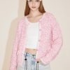 MISS SIXTY Sweaters | Sheer Ribbed Knitted Cardigan Pink