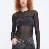 MISS SIXTY Tops | Nft Capsule Sexy Mesh Top Black