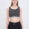 MISS SIXTY Tops | Striped Cropped Stretchy Vest Black/White