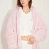 MISS SIXTY Jackets & Outerwears | Light Pink Stand Collar Faux Fur Jacket Baby Pink